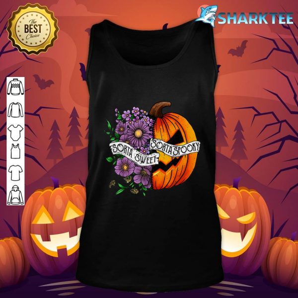 Sorta Sweet Sorta Spooky Halloween Pumpkin Flower Women Men tank-top