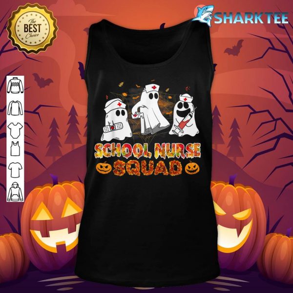 School Nurse Squad Funny Cute Ghost Halloween Pumpkin tank-top