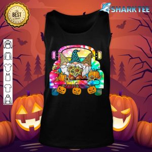 Tie Dye Pumpkin Gnomes In Halloween Truck Funny Holiday tank-top