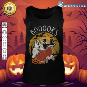 Booooks Ghost Funny Halloween Book Lover Library Reading Premium tank-top