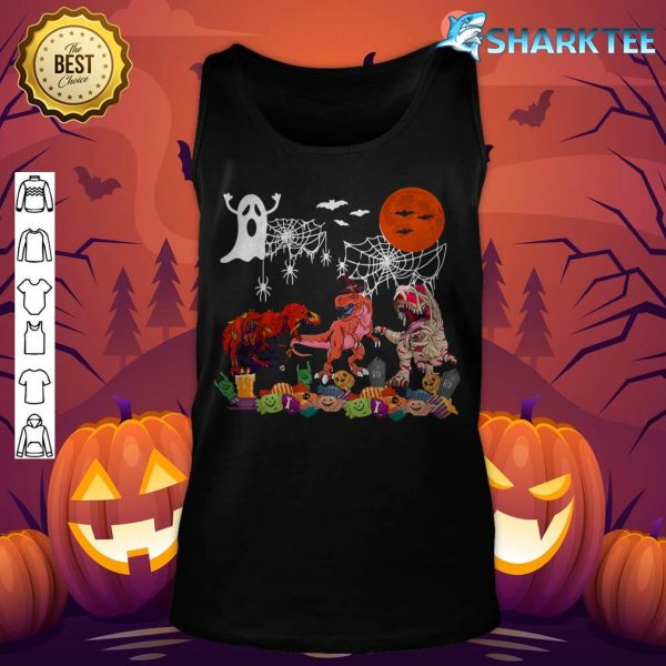 Three T-rexes Costume Mummy Halloween Witch Scary Zombies tank-top