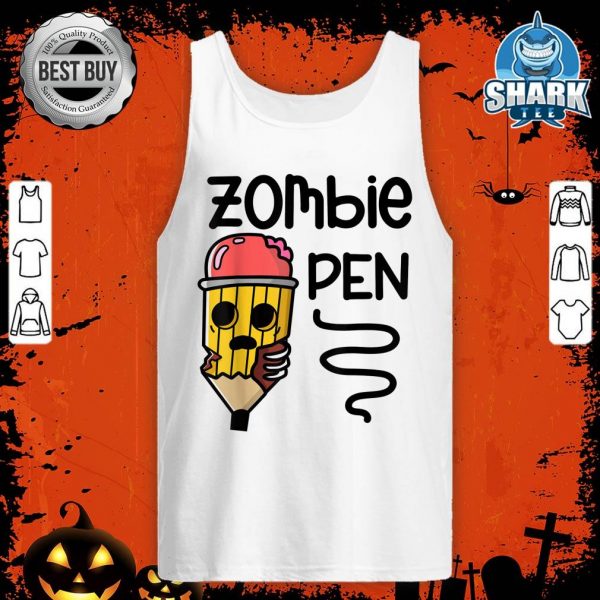 Zombie Pencil Funny Halloween Holiday Scary tank-top