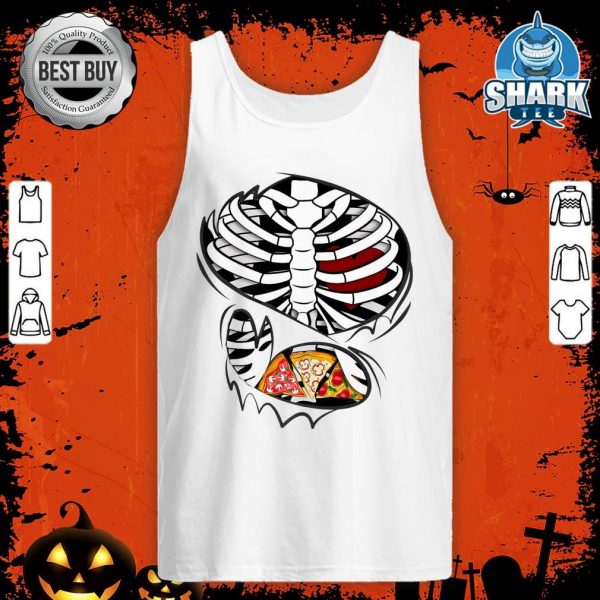 Ripped Halloween Xray Skeleton Rib Cage Pizza Lover Premium tank-top