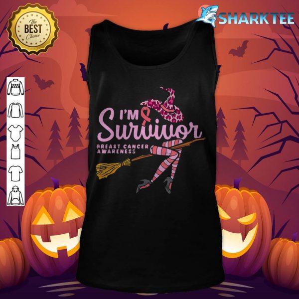 Witch I'm A Survivor Breast Cancer Awareness Halloween Women tank-top