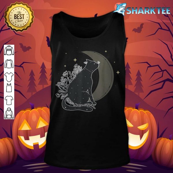 Last Minute Halloween Celestial Cat Moon tank-top