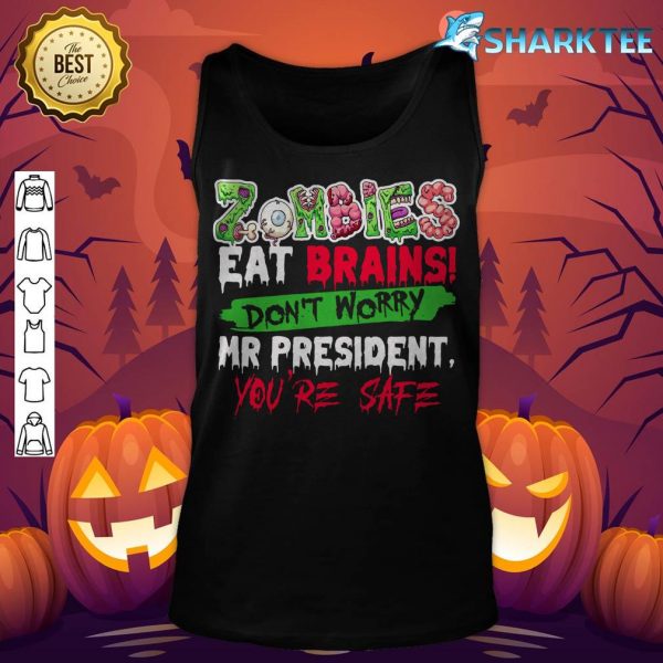 Funny Halloween Zombies Eat Brains tank-top