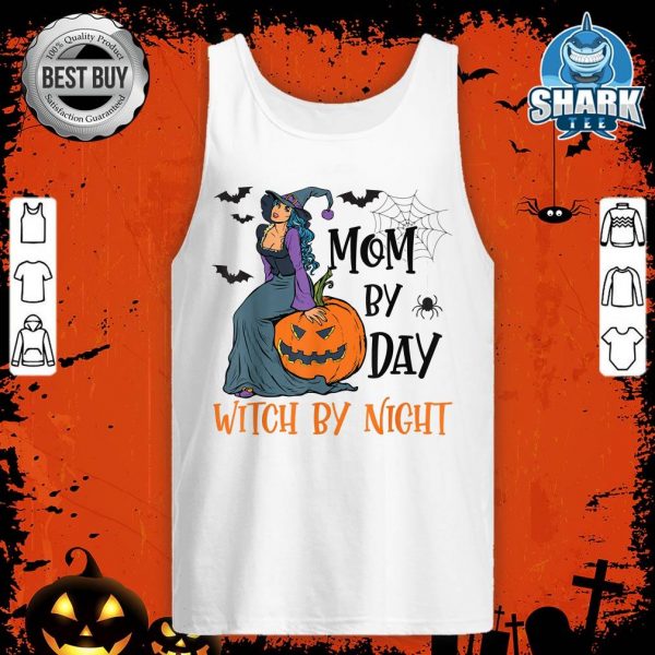 Mom By Day Witch By Night Halloween Mom tank-top