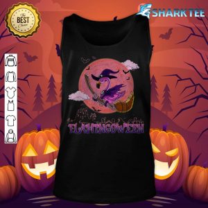 Flamingoween Flamingo Witch Happy Halloween Premium tank-top