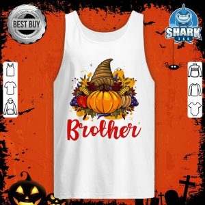 Brother Pumpkin Family Matching Cute Halloween Fall Leaves tank-top