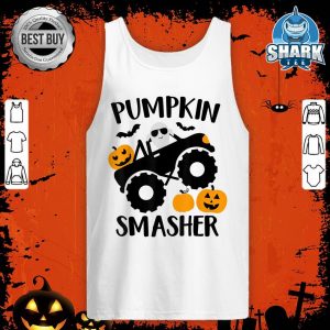 Halloween Pumpkin Smasher Funny Spooky Trucks Costume tank-top