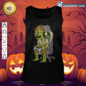 Gaming Halloween Zombie Scary Gamer Boys Kids Teen tank-top