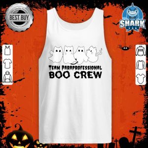 Team Paraprofessional Boo Crew Halloween Ghost Boo Cat Premium tank-top