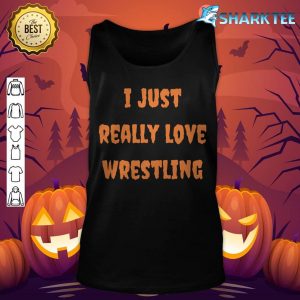 Wrestling Funny Halloween Spooky Fall Autumn Sports tank-top