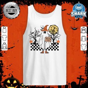 Retro 70s Groovy Ghost Halloween Need A Ride To Salem tank-top
