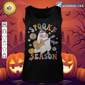 Retro Groovy Spooky Season Hippie Ghost Halloween Costume tank-top