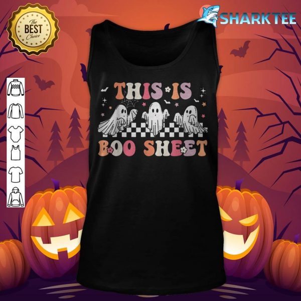 This Is Boo Sheet Ghost Halloween Retro Groovy tank-top