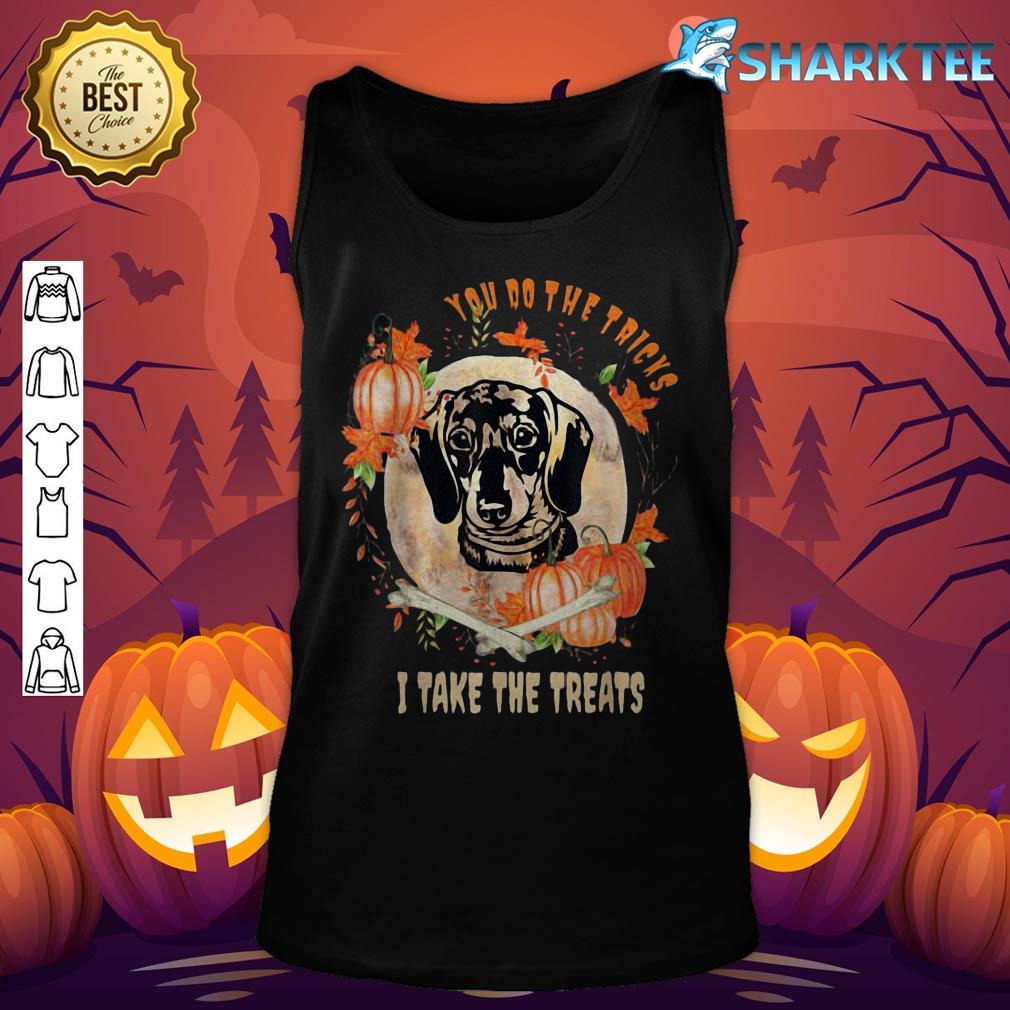 Dachshund Dog Owner Halloween Pumpkin Humor Funny tank-top