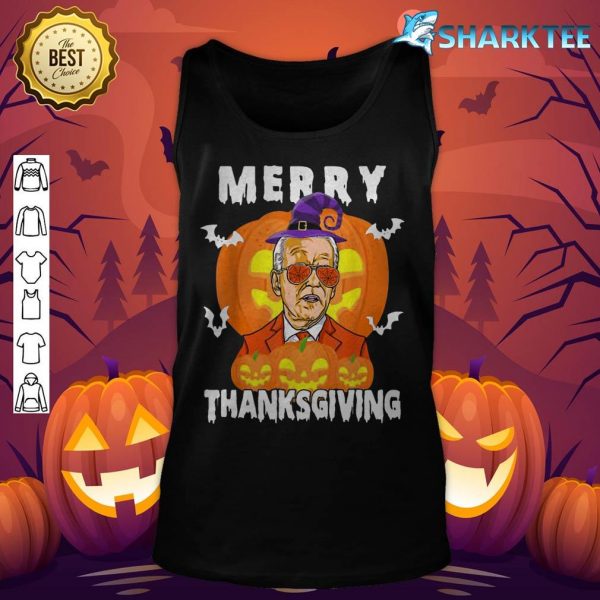 Funny Halloween Joe Biden Confused Merry Thanksgiving tank-top