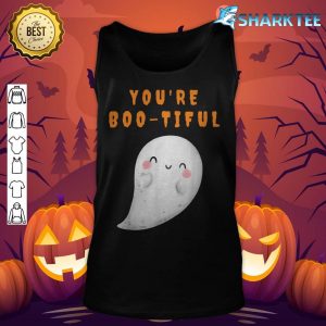 You're Bootiful Cute Ghost Halloween Funny Saying tank-top