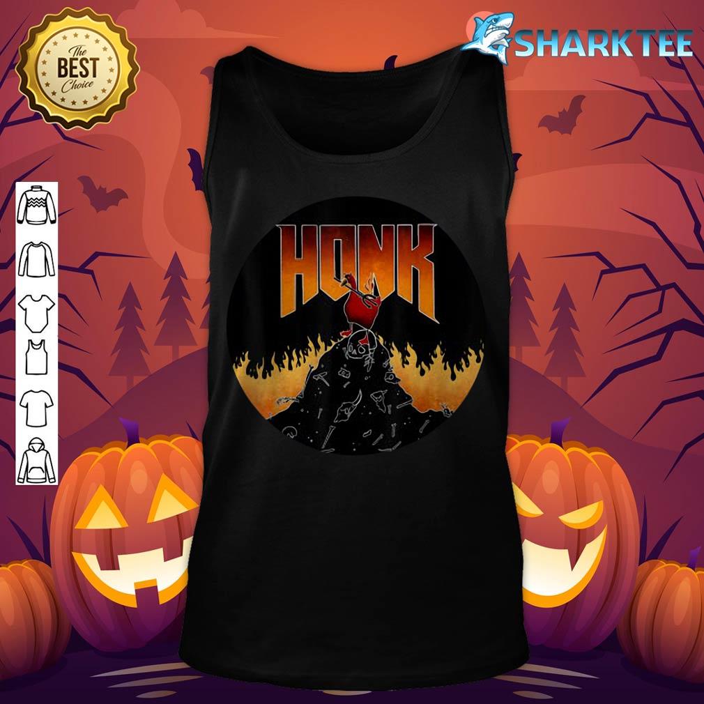Halloween Honk Goose on Skeleton hill in Hell with Red Moon tank-top
