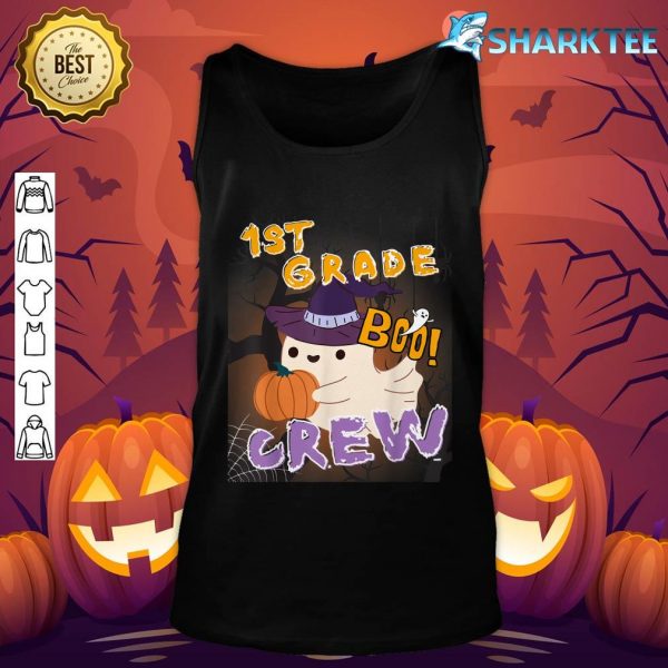 1st Grade Boo Crew Classroom Funny Halloween Ghost tank-top