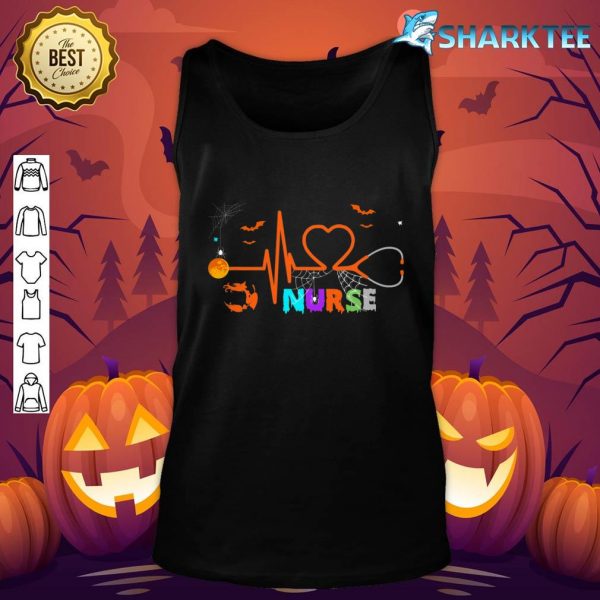 Nurse Halloween Costume Stethoscope Heartbeat Pumpkin tank-top