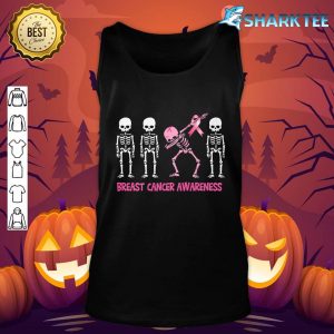 Dabbing Skeleton Pink Ribbon Breast Cancer Halloween Premium tank-top
