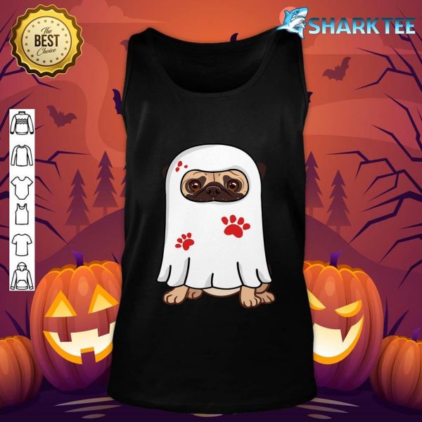Ghost Boo Pug Cute Dog Halloween Costume Pug-o-ween Funny tank-top