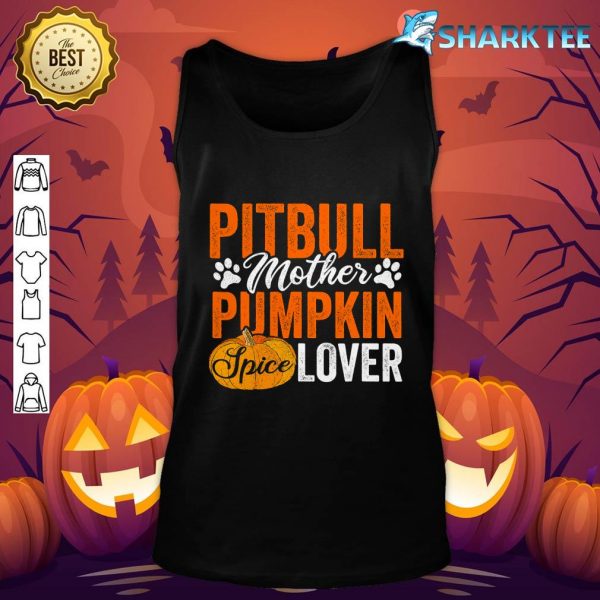 Pit Bull Dog Halloween Pumpkin Apparel Funny Autumn Women tank-top