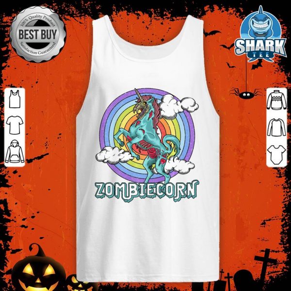 Zombiecorn Zombie Unicorn Rainbow Scary Funny Halloween Premium tank-top