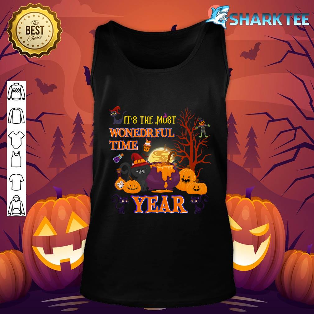 It's the Most Wonderful Time of the Year black cat Halloween tank-top
