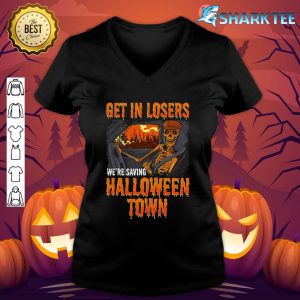 Get In Losers We're Saving Halloween Town v-neck