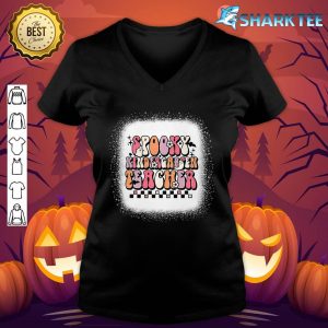 Retro Groovy Spooky Kindergarten Teacher Halloween Ghost v-neck