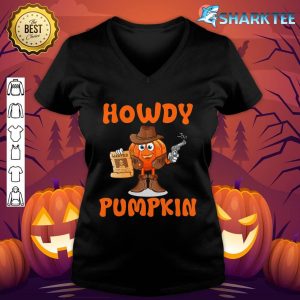 Howdy Pumpkin Rodeo Western Country Cowboy Cowgirl Halloween v-neck