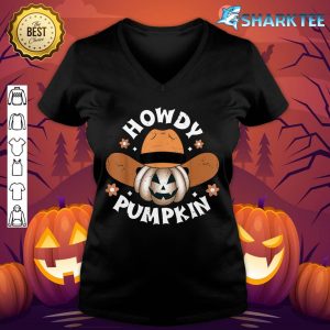 Howdy Pumpkin Western Country Southern Halloween v-neck