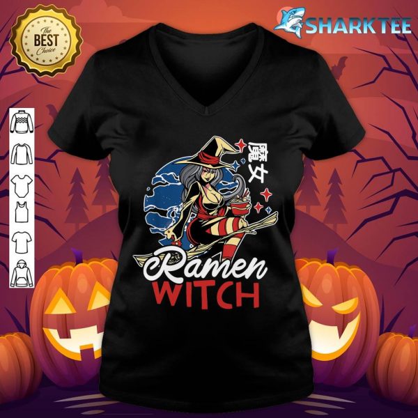 Ramen Witch for Halloween v-neck