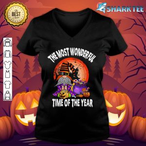 The Most Wonderful Time Of The Year Cute Halloween Gnome v-neck