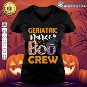 Geriatric Nurse Boo Crew Spooky Boo Ghost Halloween Costume v-neck