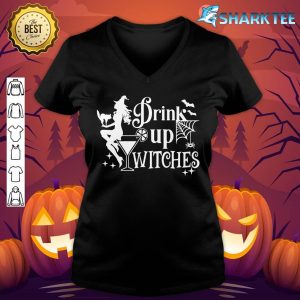 Drink Up Witches Witch Vibes Witchy Woman Halloween Witch v-neck