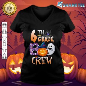 6th Grade Boo Crew Teacher Student Crew Halloween v-neck