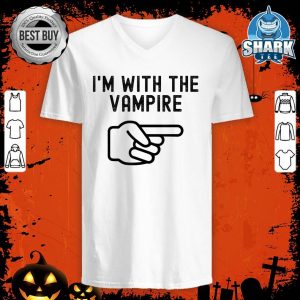I'm With the Vampire Funny Couple Matching Halloween Costume v-neck