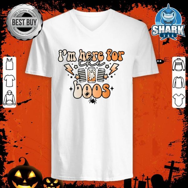 I'm Here For The Boos Funny Drinking Halloween Mom Mama v-neck