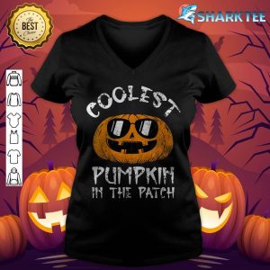 Kids Coolest Pumpkin In The Patch Halloween v-neck