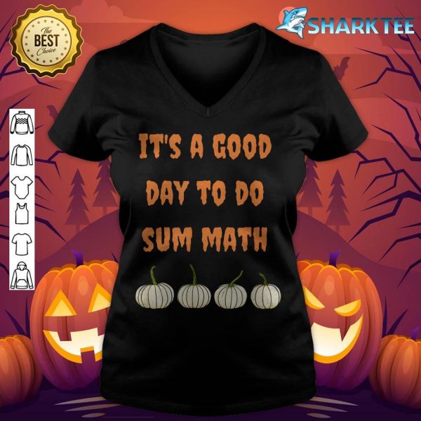 Math Teacher Halloween Funny Pumpkins and Pun v-neck