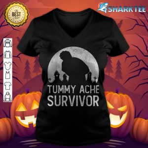 Halloween Vintage Tummy Ache Survivor Stomachache v-neck