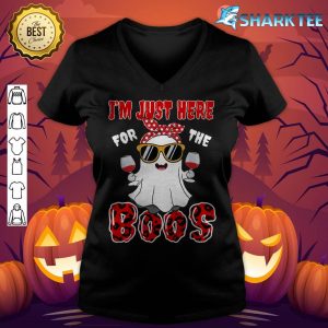 I'm Just Here For The Boos Ween Lovers Boo Ghost Halloween v-neck