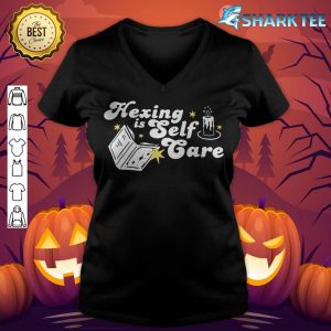 Hexing Is Self Care Witches Halloween Apparel v-neck