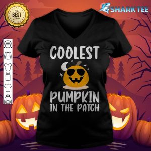 Coolest Pumpkin In The Patch Halloween Boys Girls Kids Premiumv-neck