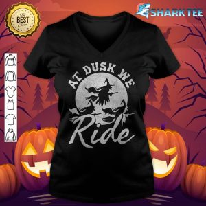 At Dusk We Ride, Halloween Witch Premium v-neck
