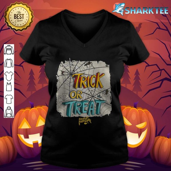 Trick Or Trick Scary Spider Night Halloween v-neck